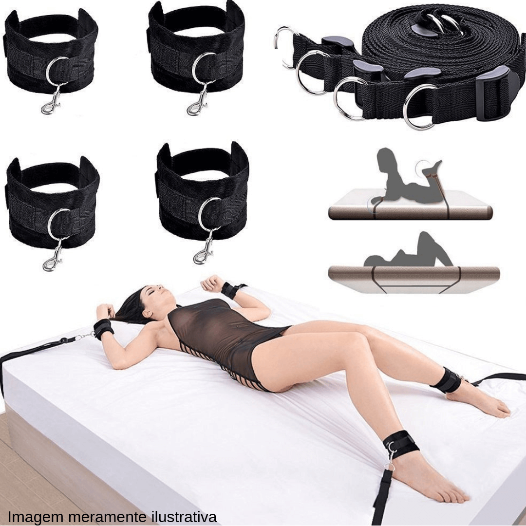 Detalhes Kit Bondage com 4 Amarras para Cama